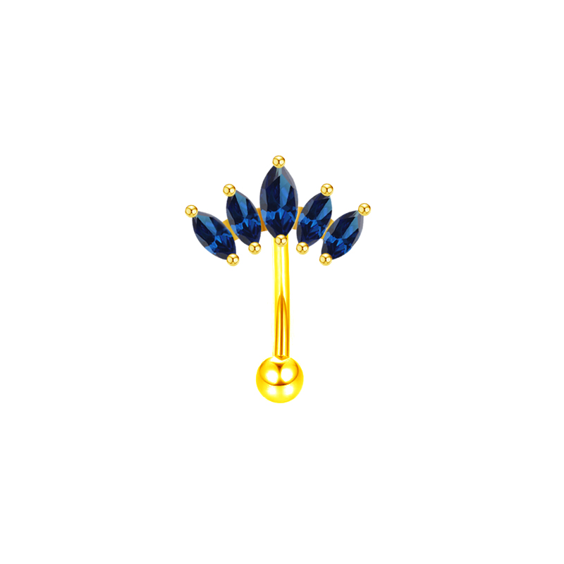 Einfacher Stil Geometrisch Herzform Blumen Rostfreier Stahl Kupfer Überzug Inlay Strasssteine Zirkon Weißgold Plattiert Vergoldet Augenbrauennägel display picture 8