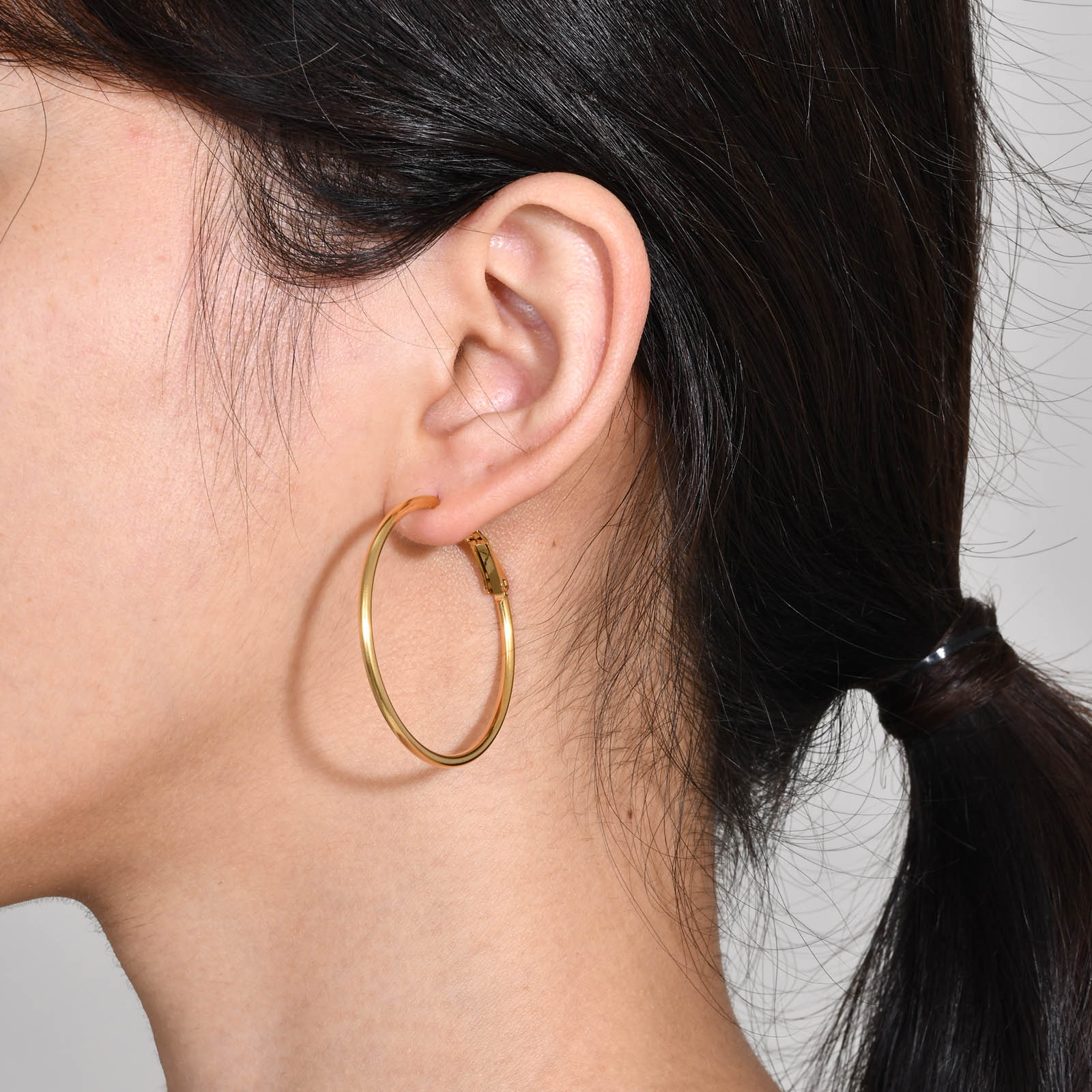 1 Pair Simple Style Geometric 304 Stainless Steel Gold Plated Hoop Earrings display picture 7