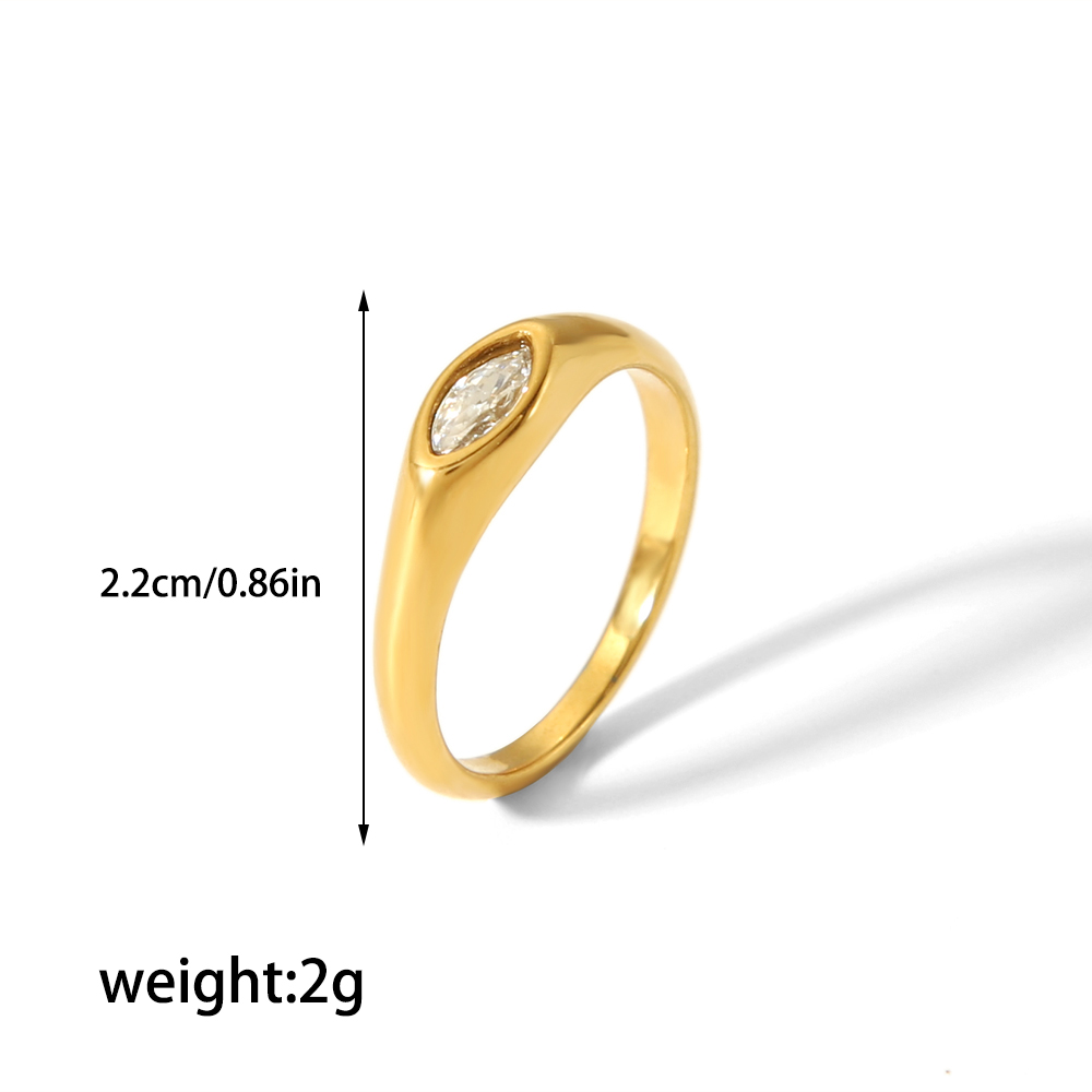 304 Stainless Steel Casual Korean Style Plating Inlay Round Zircon Rings display picture 13