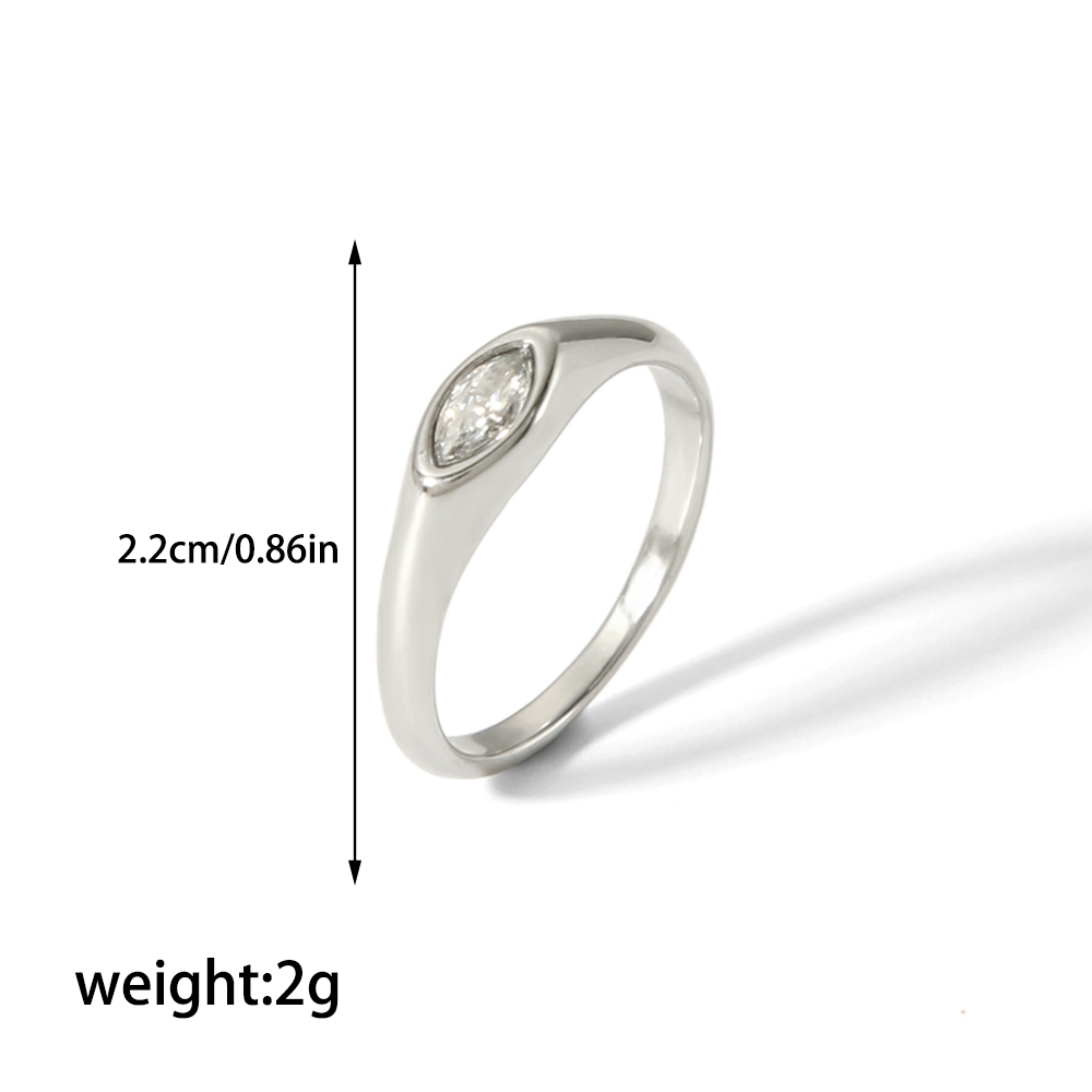 304 Stainless Steel Casual Korean Style Plating Inlay Round Zircon Rings display picture 14