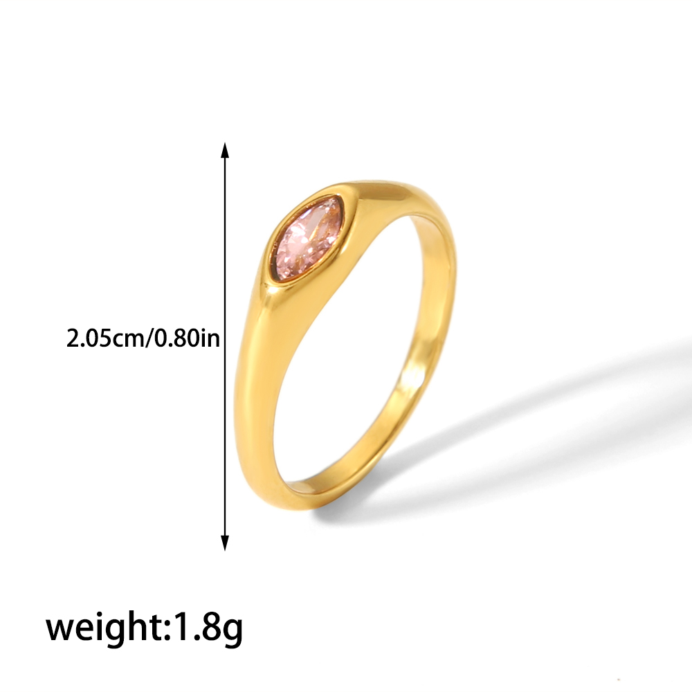 304 Stainless Steel Casual Korean Style Plating Inlay Round Zircon Rings display picture 15