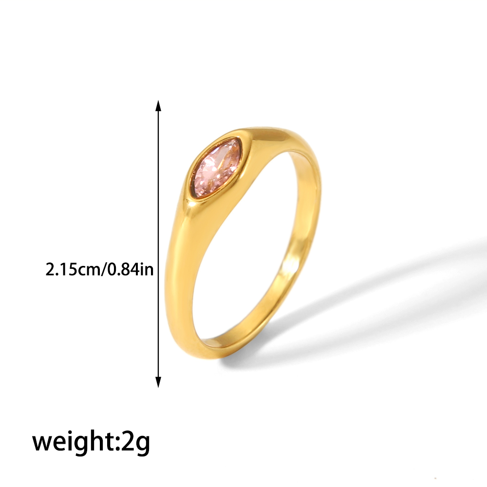 304 Stainless Steel Casual Korean Style Plating Inlay Round Zircon Rings display picture 17