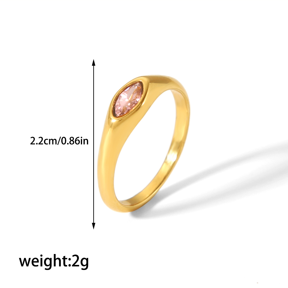 304 Stainless Steel Casual Korean Style Plating Inlay Round Zircon Rings display picture 19