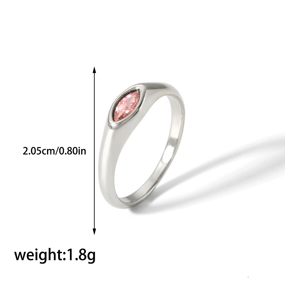 304 Stainless Steel Casual Korean Style Plating Inlay Round Zircon Rings display picture 16