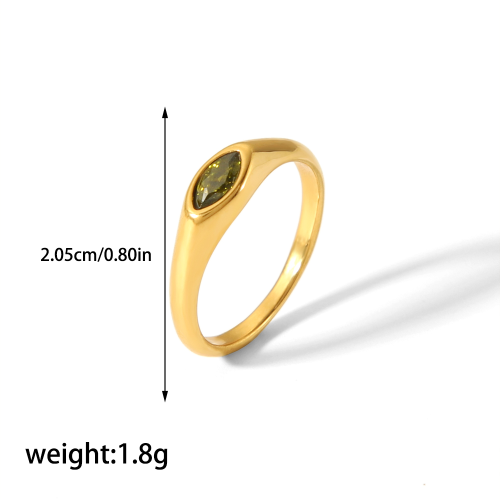 304 Stainless Steel Casual Korean Style Plating Inlay Round Zircon Rings display picture 8