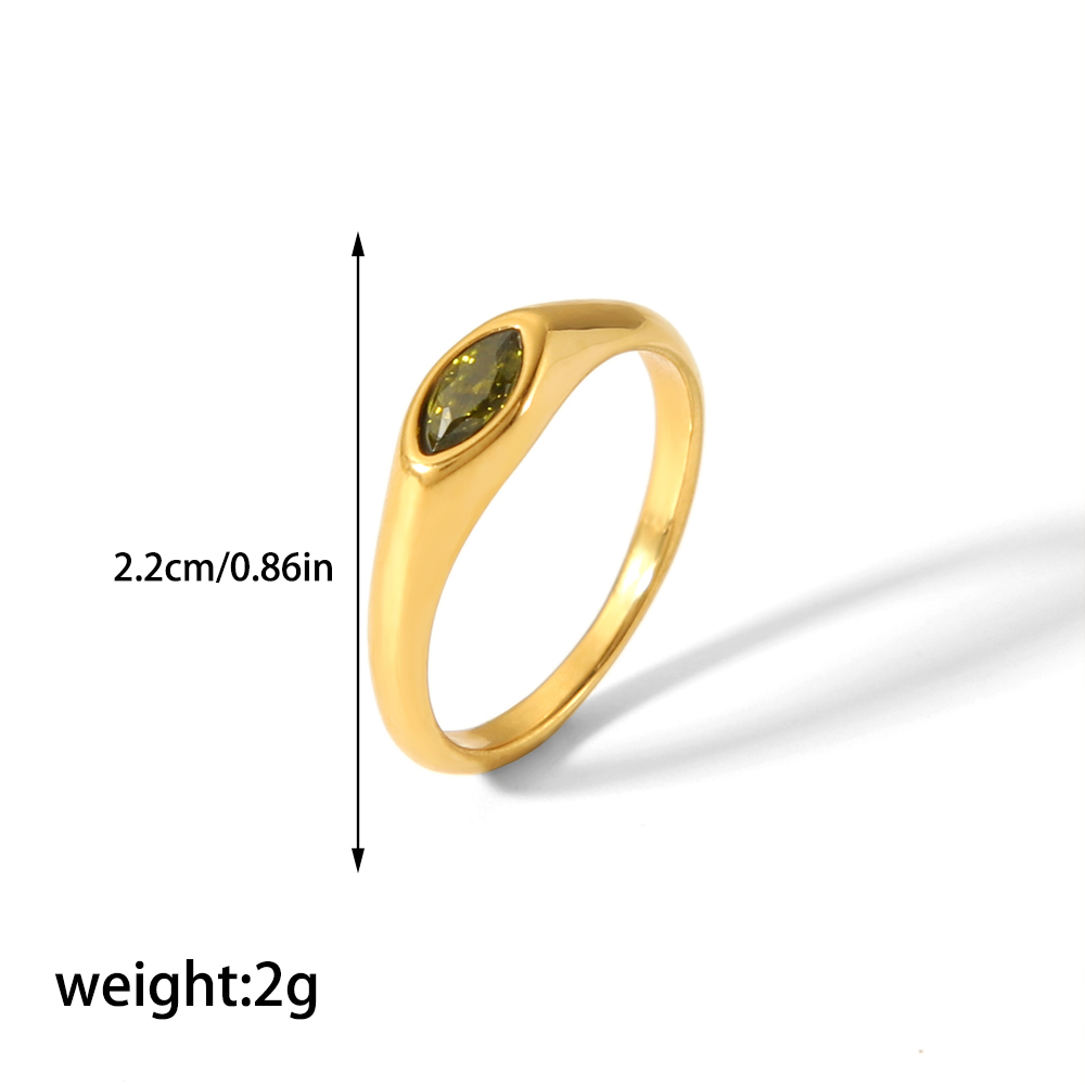 304 Stainless Steel Casual Korean Style Plating Inlay Round Zircon Rings display picture 23