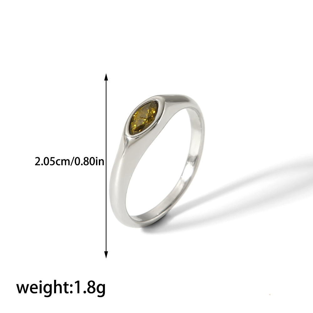 304 Stainless Steel Casual Korean Style Plating Inlay Round Zircon Rings display picture 9