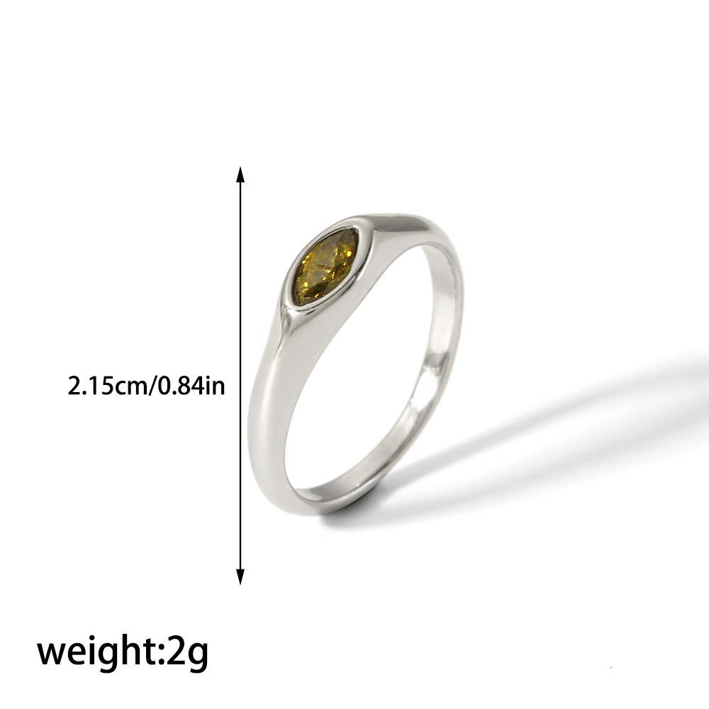 304 Stainless Steel Casual Korean Style Plating Inlay Round Zircon Rings display picture 22