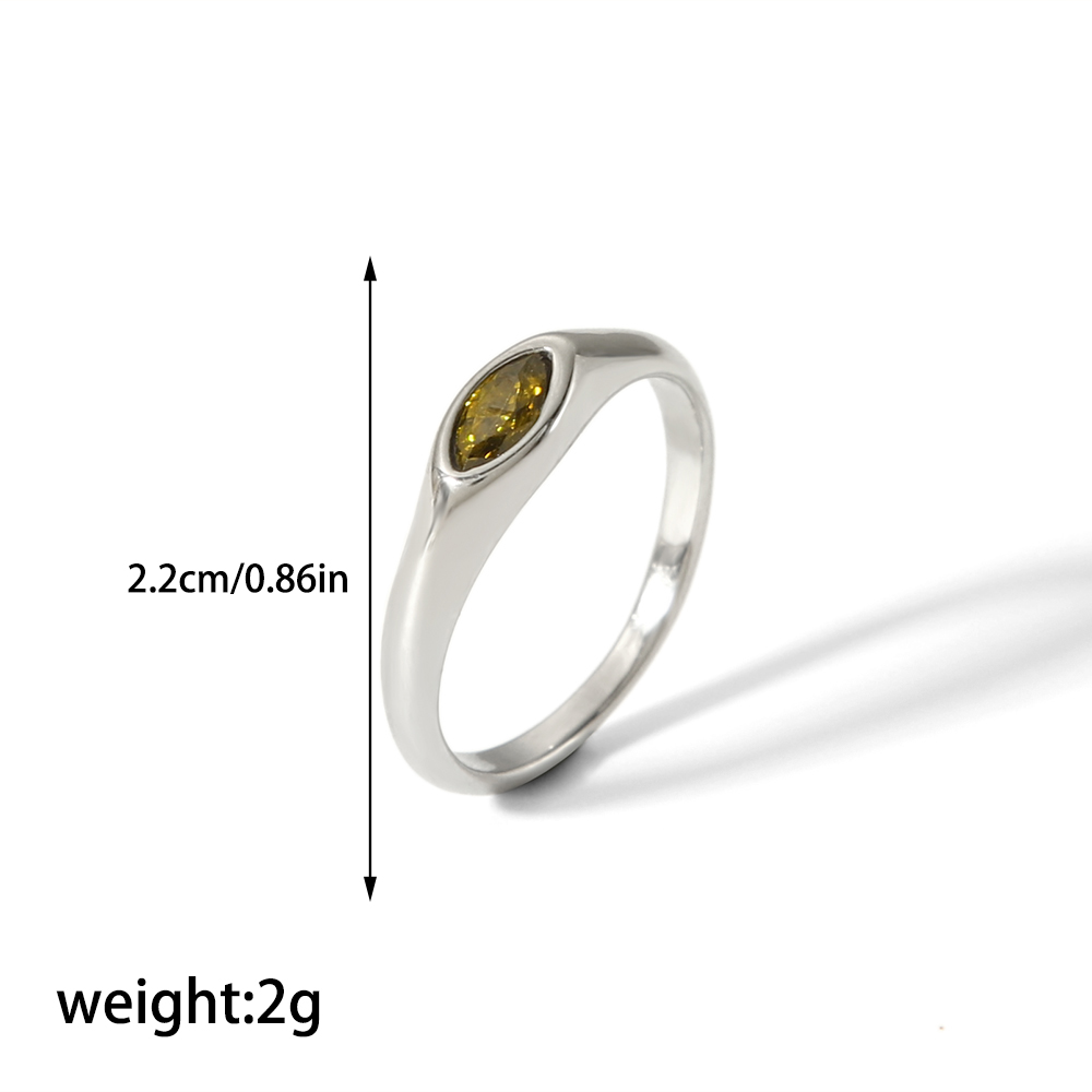 304 Stainless Steel Casual Korean Style Plating Inlay Round Zircon Rings display picture 24