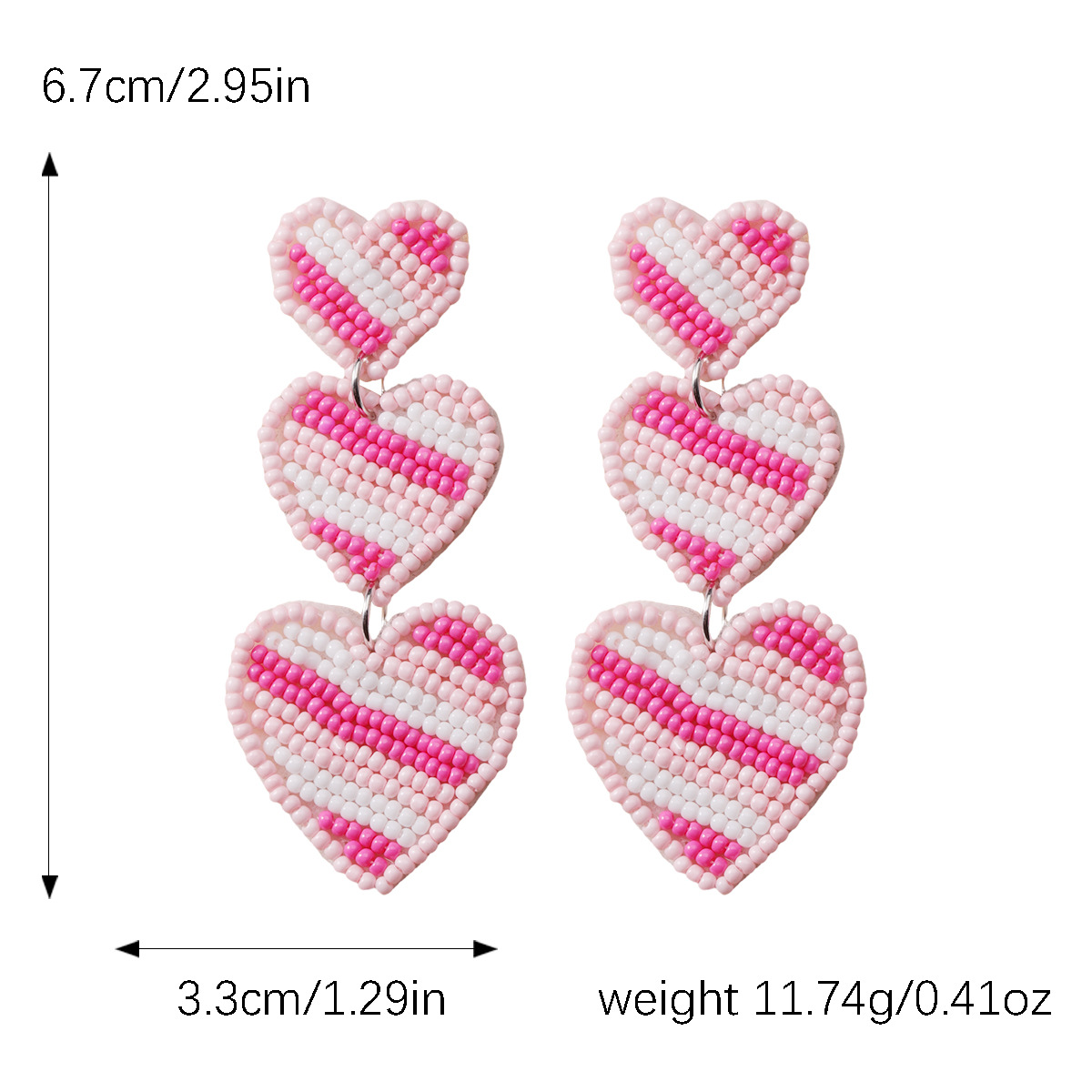 1 Pair Elegant Heart Shape Plastic Cloth Drop Earrings display picture 1