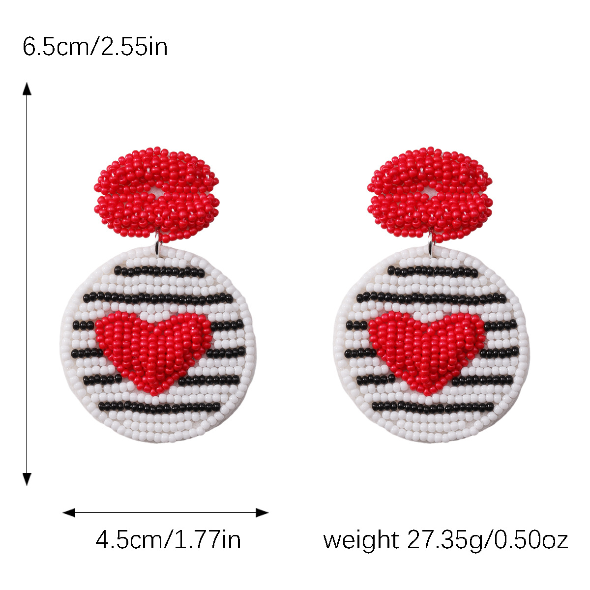 1 Pair Elegant Heart Shape Plastic Cloth Drop Earrings display picture 2