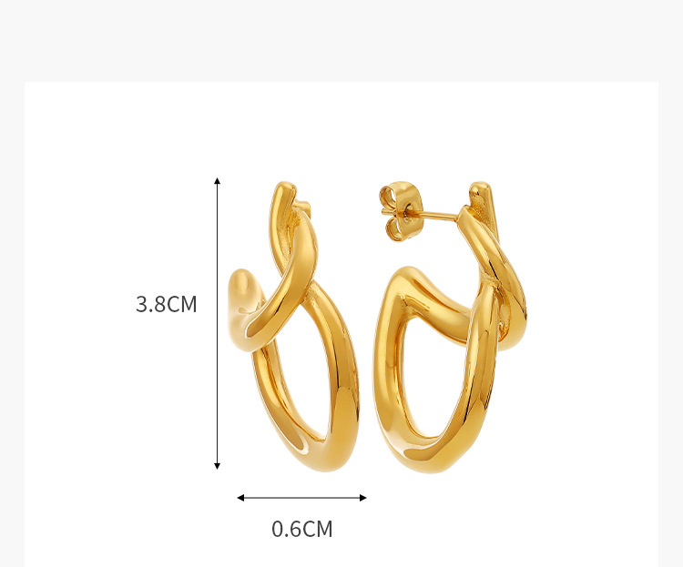 1 Pair Simple Style Geometric Plating 304 Stainless Steel 18K Gold Plated Ear Studs display picture 1