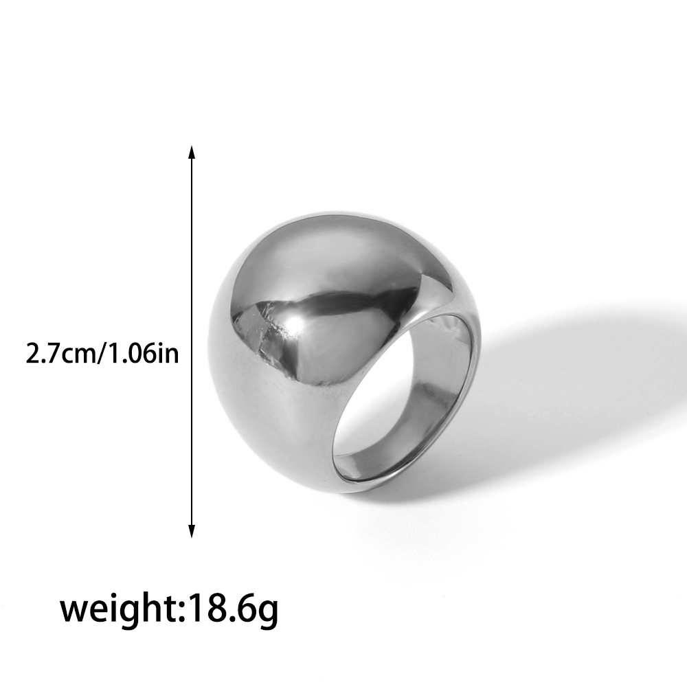 304 Stainless Steel 18K Gold Plated Retro Roman Style Polishing Plating Circle Waves Rings display picture 7