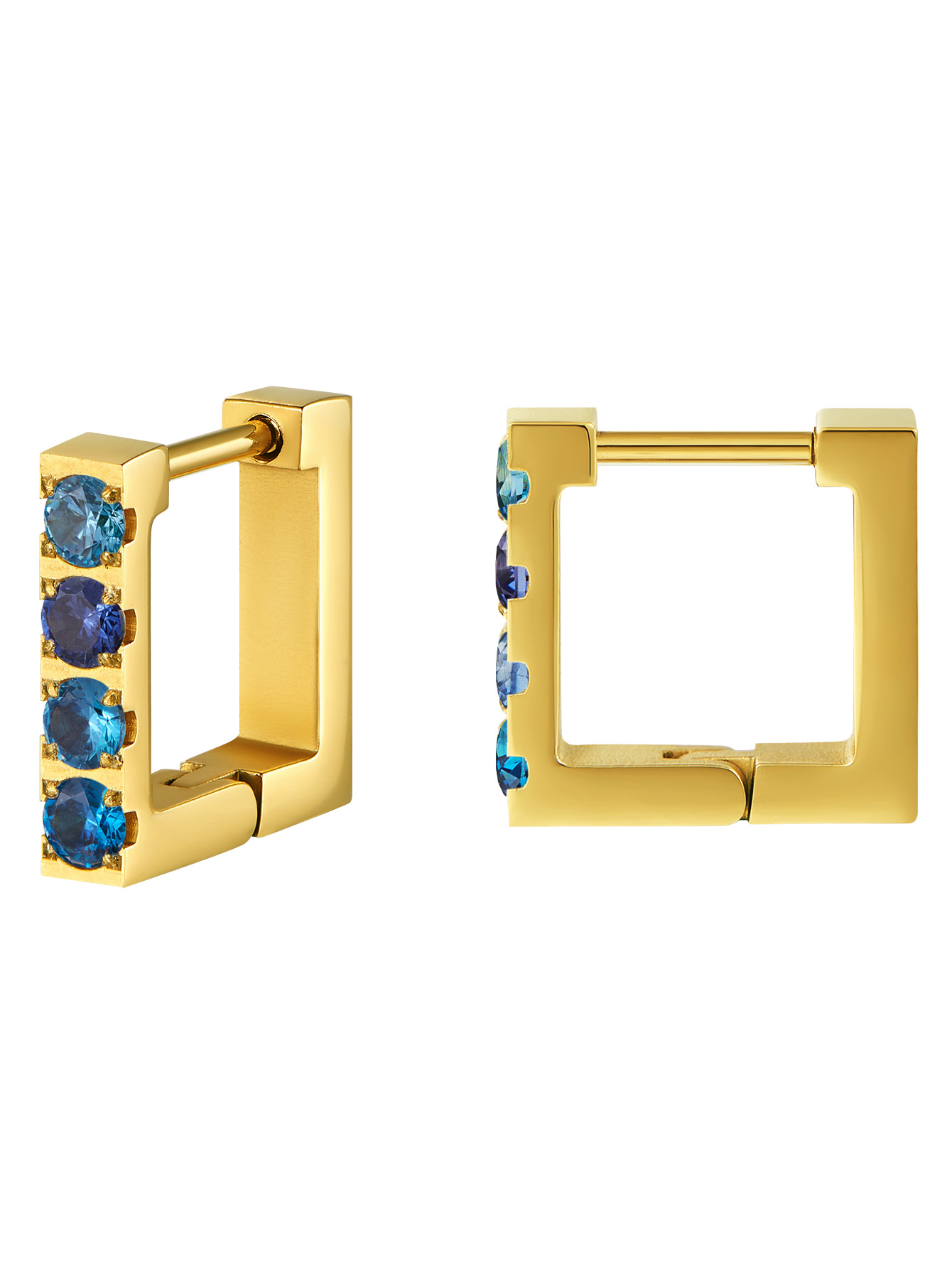1 Pair Simple Style Geometric Plating Inlay 304 Stainless Steel Zircon 14K Gold Plated Hoop Earrings display picture 1