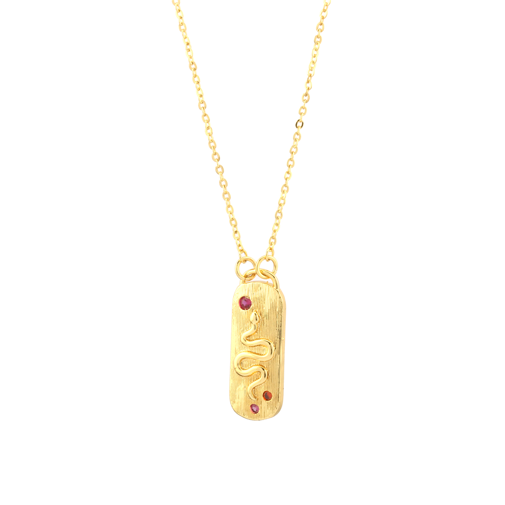 Vintage Style Simple Style Snake Copper 18k Gold Plated Zircon Pendant Necklace In Bulk display picture 2
