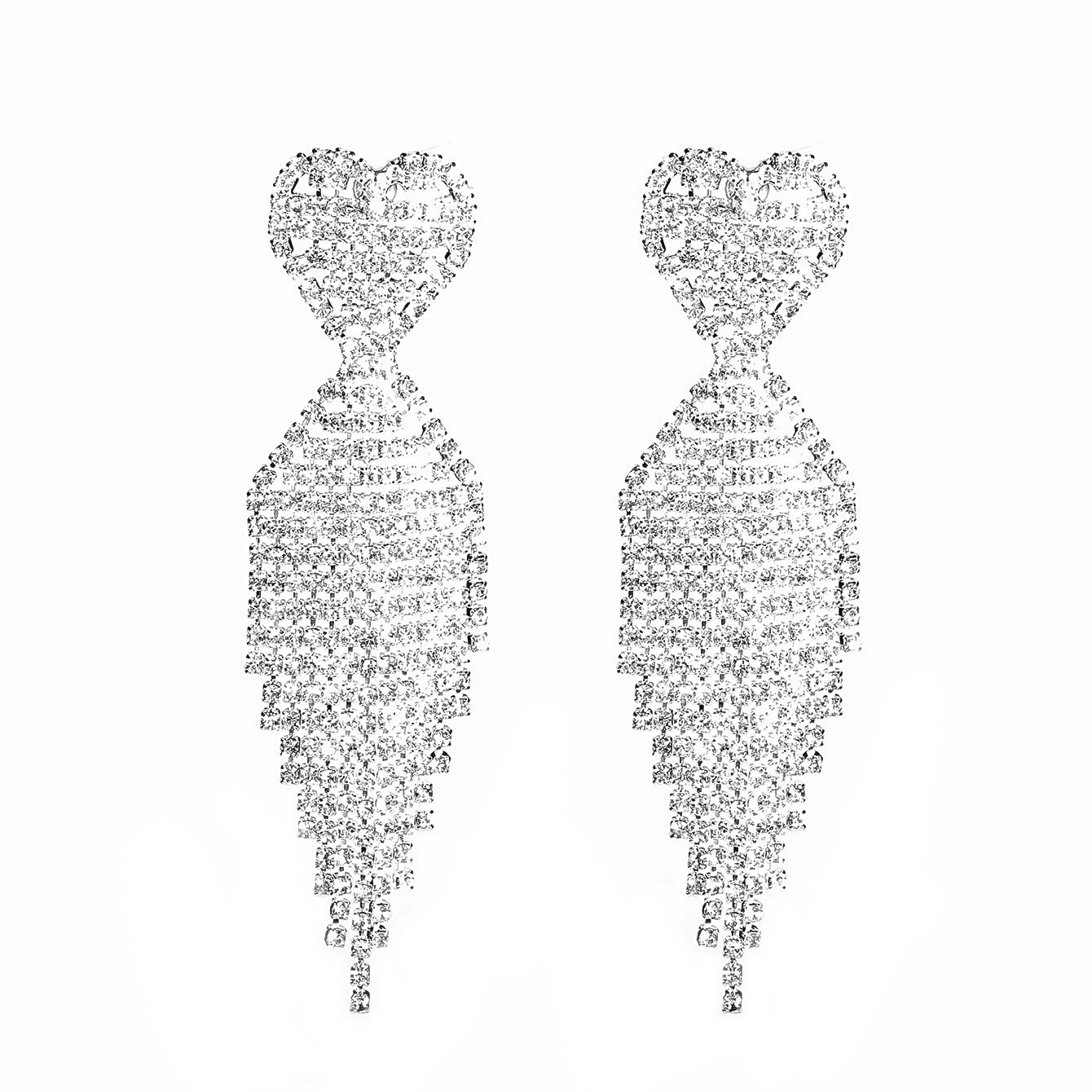 1 Pair Elegant Luxurious Geometric Plating Inlay Alloy Rhinestones Drop Earrings display picture 4