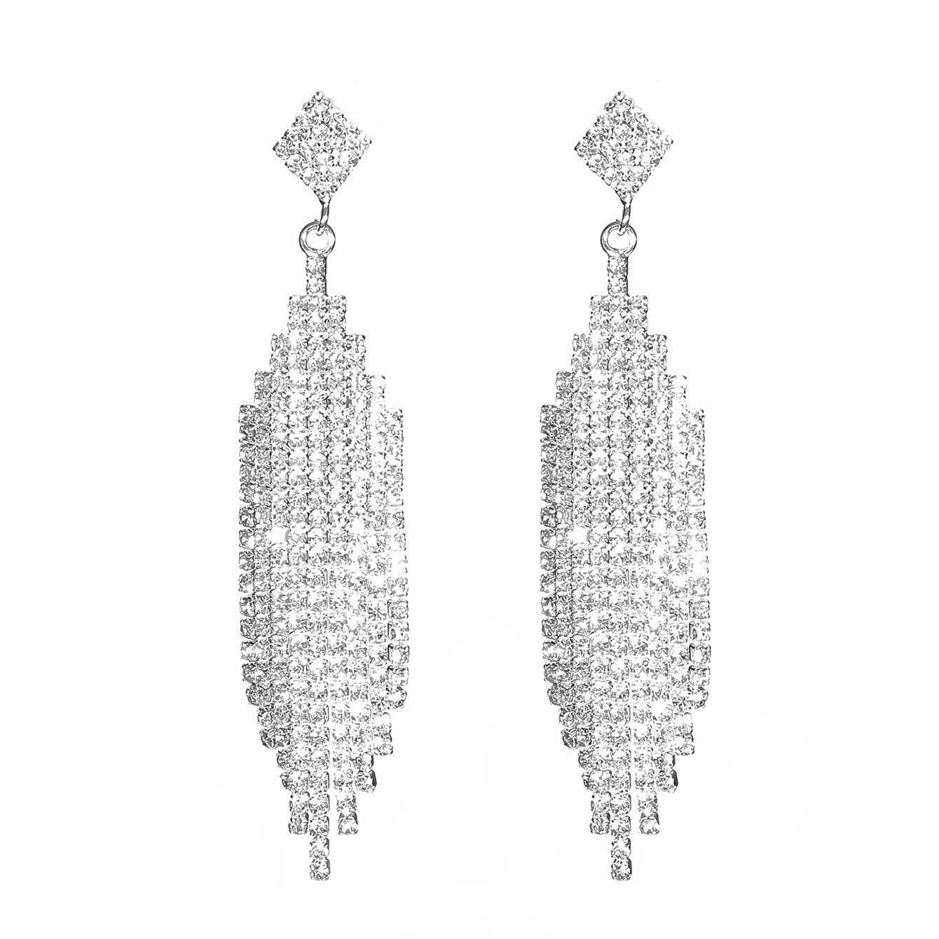 1 Pair Elegant Luxurious Geometric Plating Inlay Alloy Rhinestones Drop Earrings display picture 7