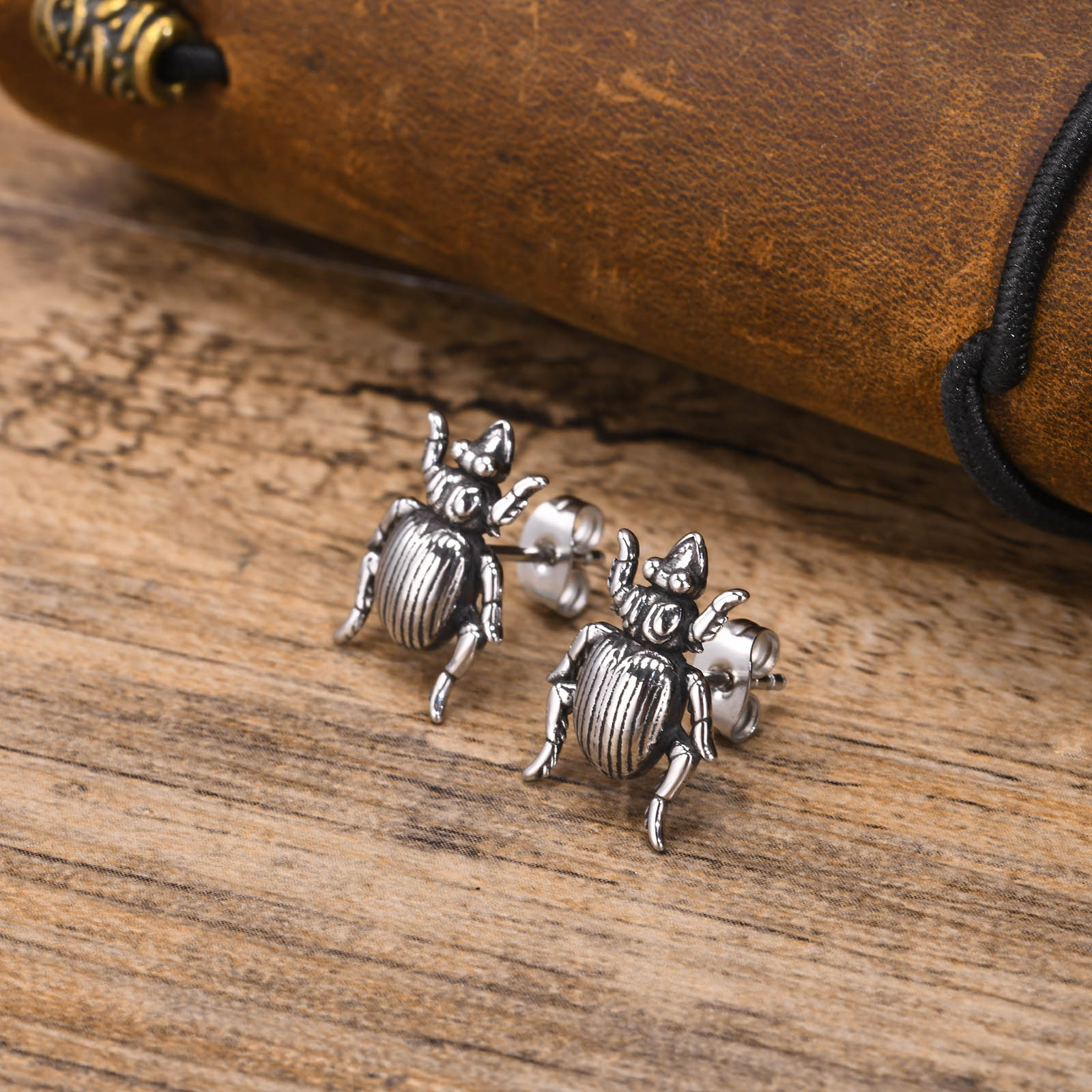 1 Piece Vintage Style Animal Enamel Plating Inlay 304 Stainless Steel Zircon Ear Studs display picture 12
