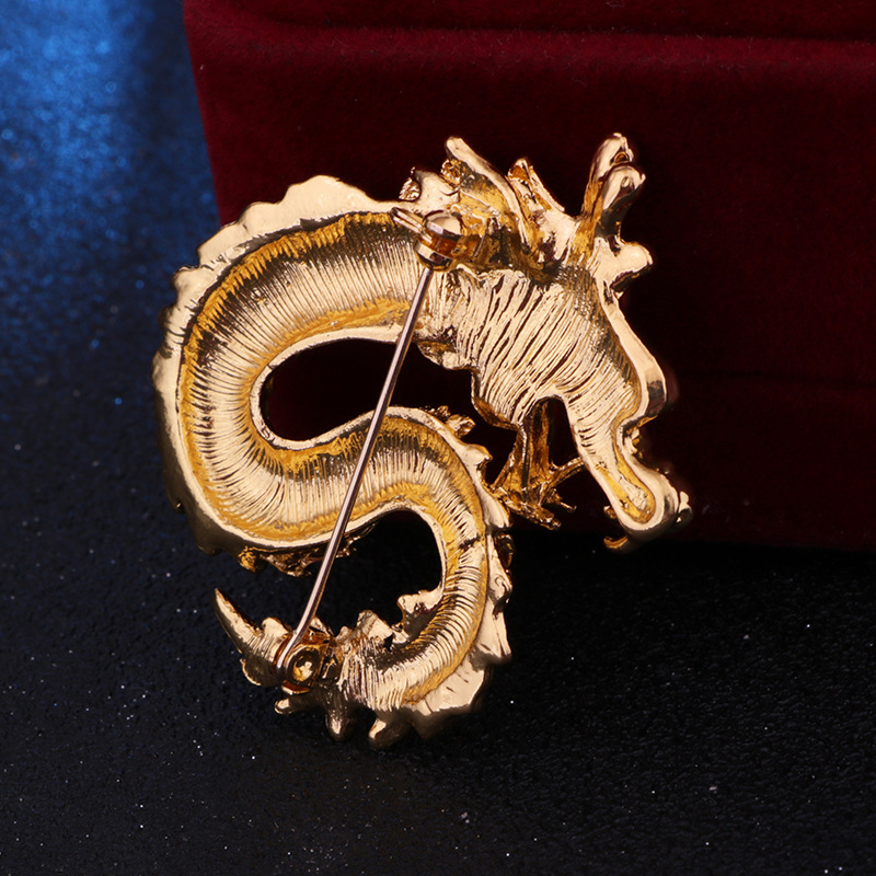 Business Dragon Zinc Plating Men's Brooches display picture 6