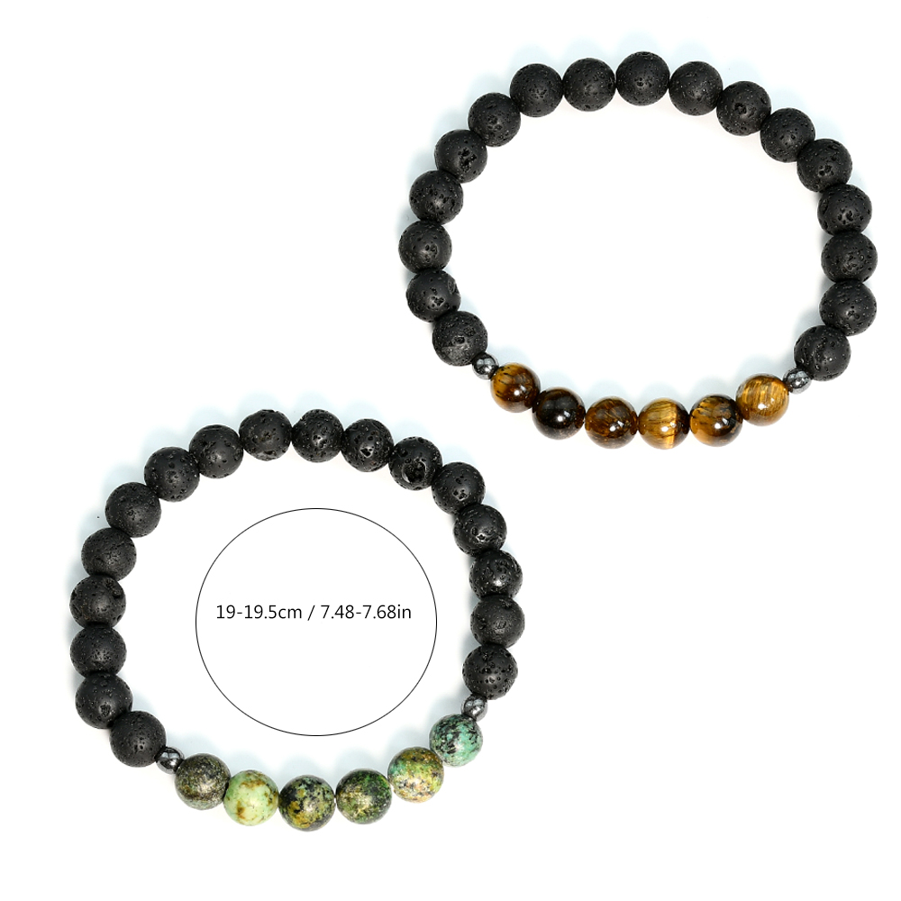 Simple Style Color Block Artificial Gemstones Beaded Men's Bracelets display picture 3