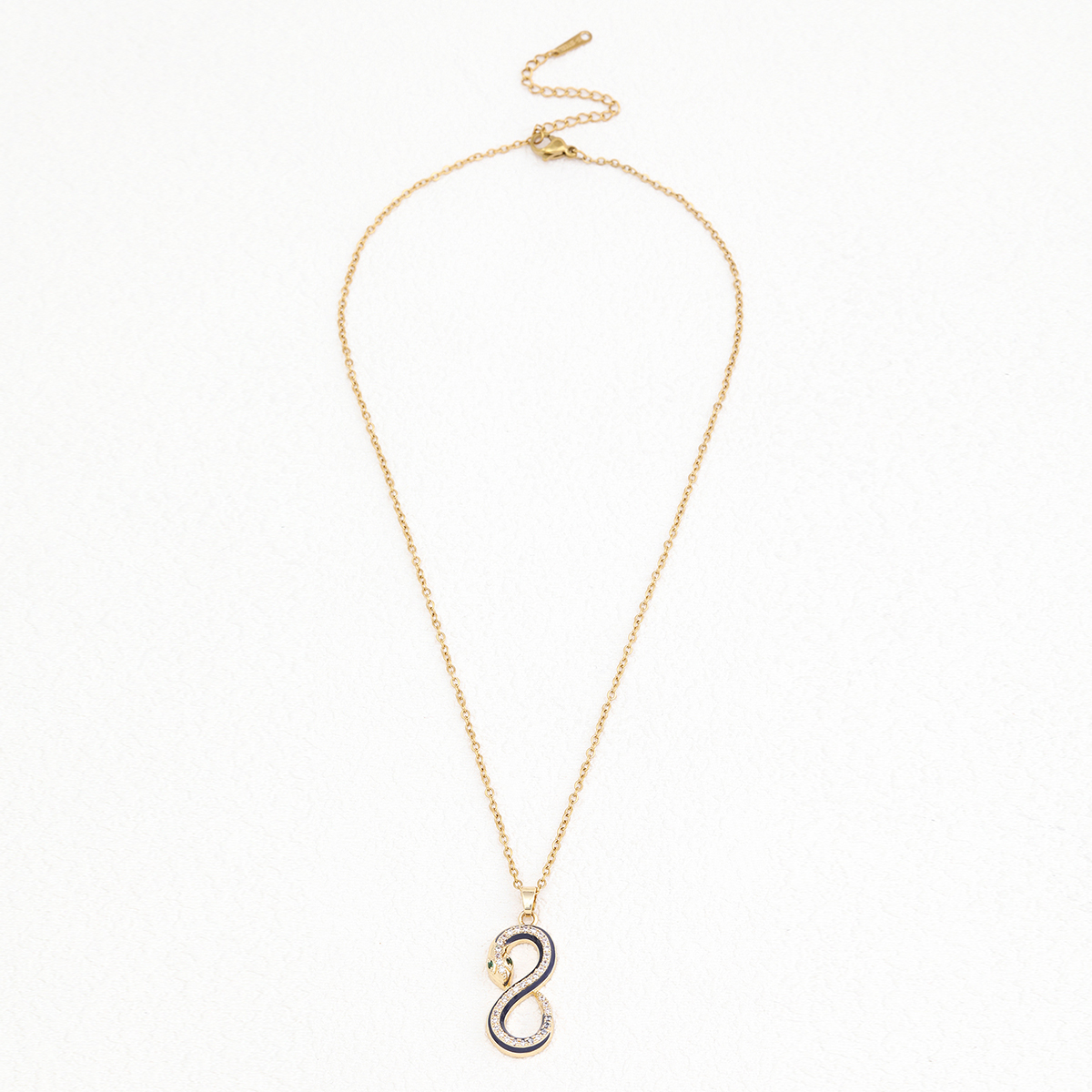 Copper Casual Simple Style Enamel Plating Inlay Snake Zircon Pendant Necklace display picture 7