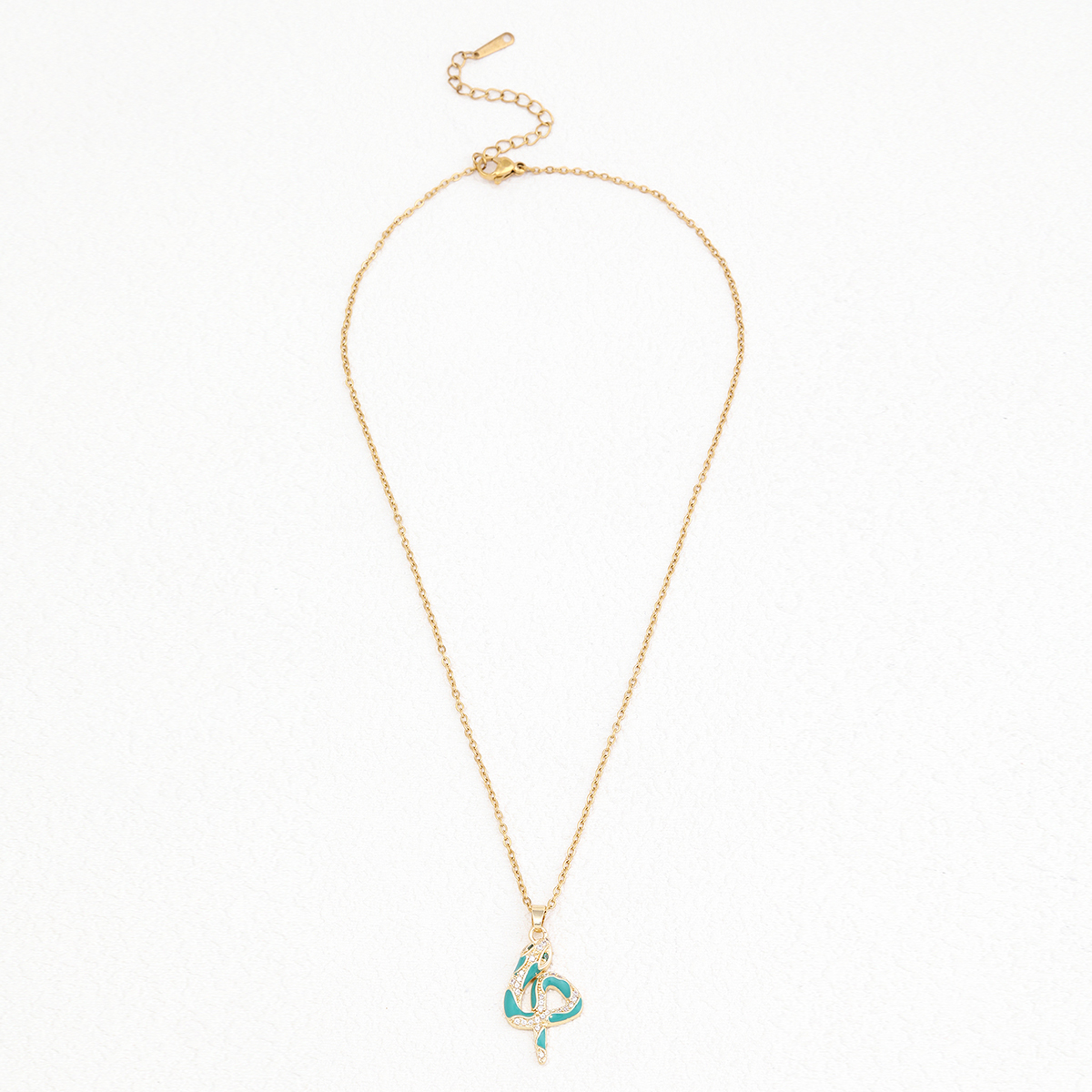 Copper Casual Simple Style Enamel Plating Inlay Snake Zircon Pendant Necklace display picture 10