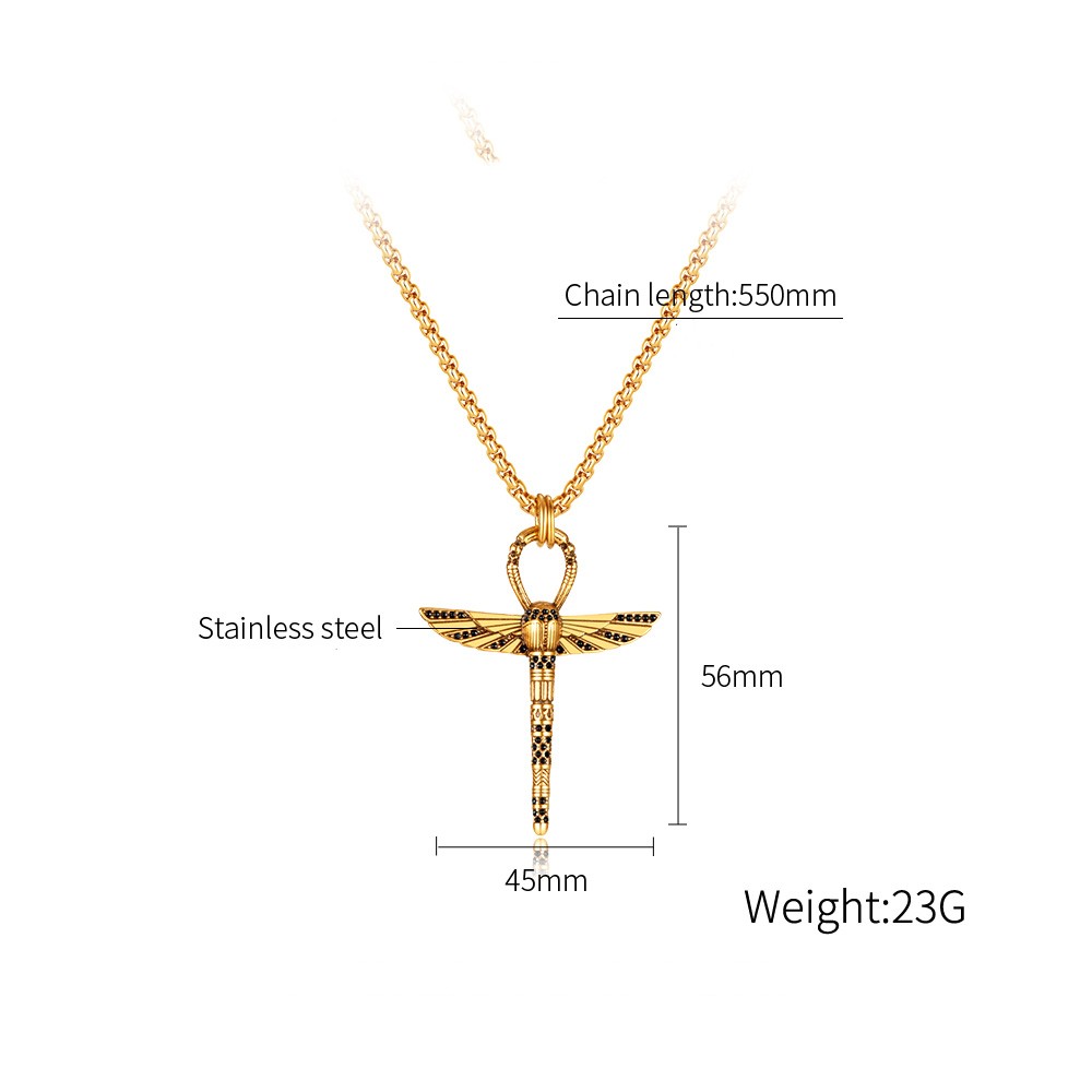 Hip-Hop Dragonfly Stainless Steel No Inlay Men's Pendant Necklace display picture 11