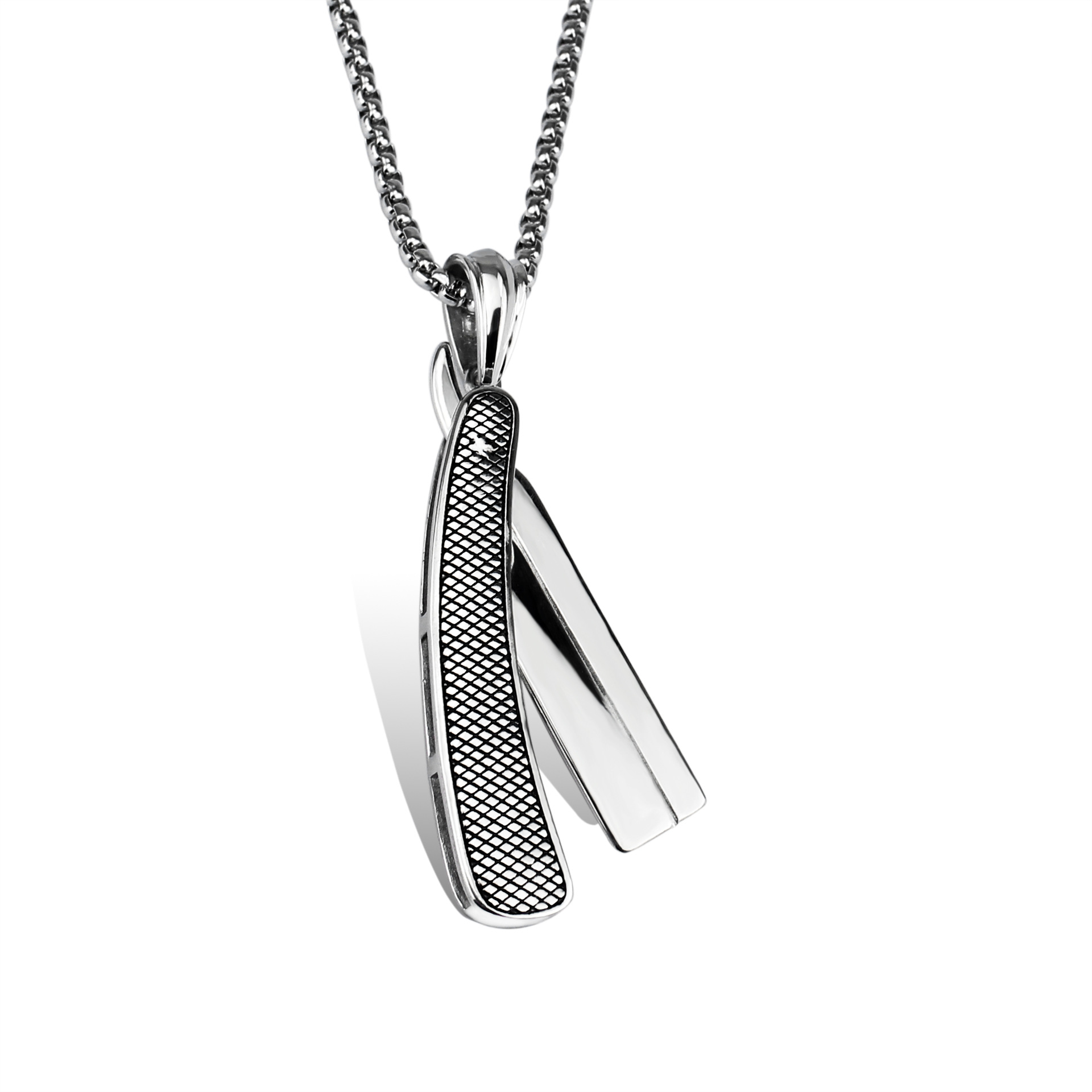 Simple Style Geometric Solid Color Titanium Steel Polishing Plating Men's Pendant Necklace display picture 1