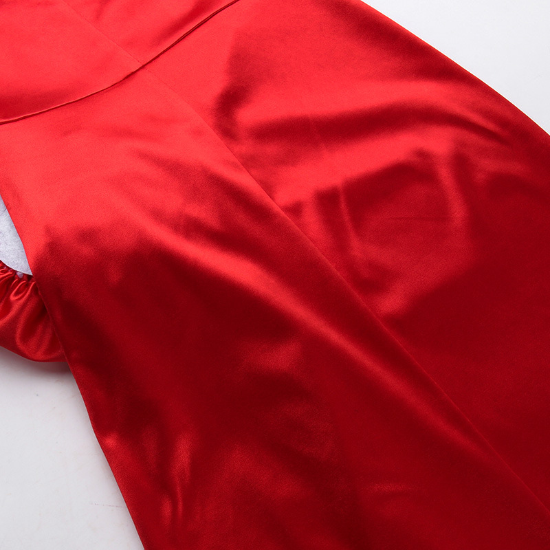 امرأة فستان الحفلة جنسي حمالة شق مطوي بلا أكمام اللون الصامد ورد فستان طويل ماكسي اليومي شارع display picture 23