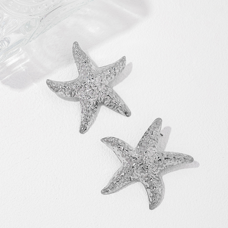 1 Pair Casual Cute Star Starfish Plating Alloy Ear Studs display picture 6