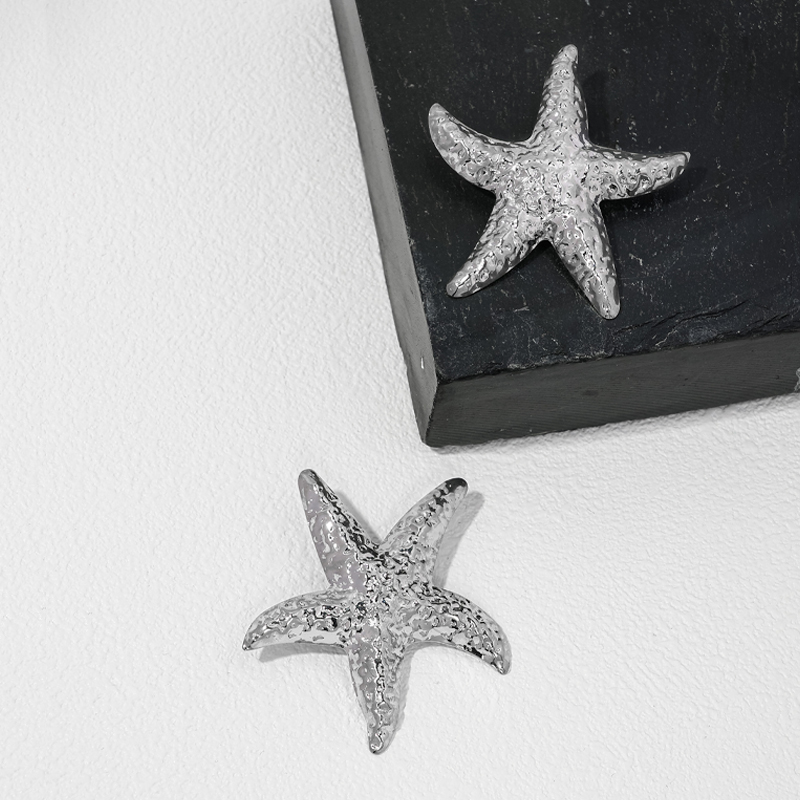 1 Pair Casual Cute Star Starfish Plating Alloy Ear Studs display picture 8