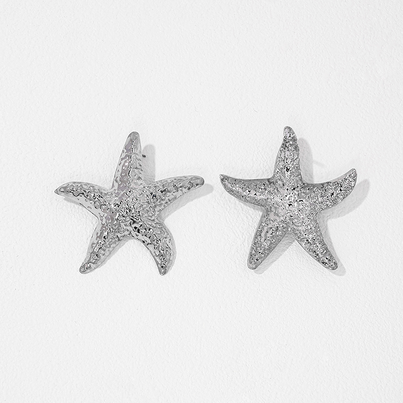 1 Pair Casual Cute Star Starfish Plating Alloy Ear Studs display picture 7