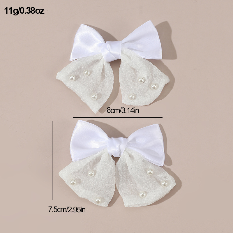 Women's Princess Cute Sweet Bow Knot Alloy Organza Inlay Artificial Pearls Hair Clip display picture 6