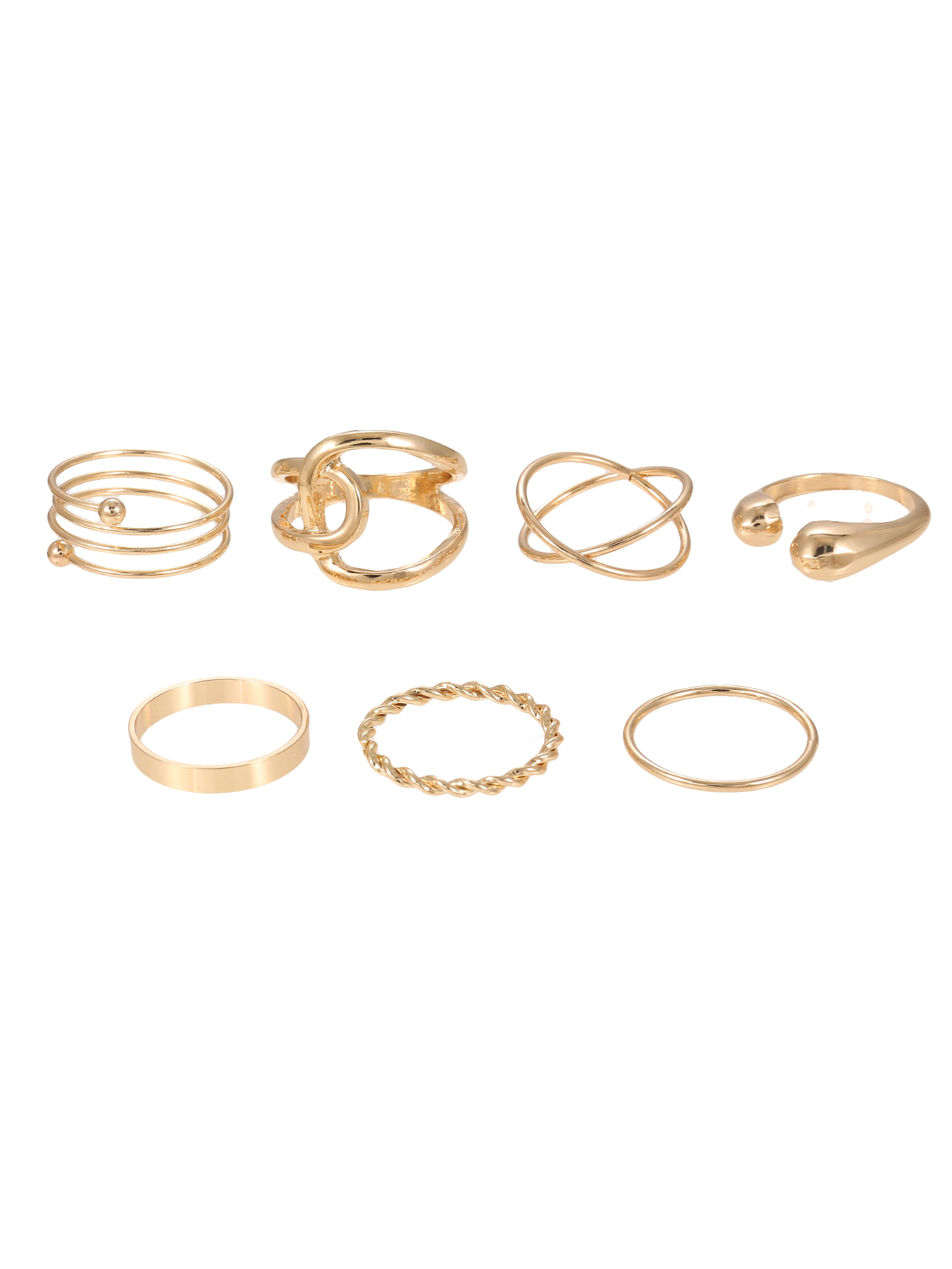 Simple Style Star Moon Zinc Alloy Plating 18k Gold Plated Unisex Rings display picture 4