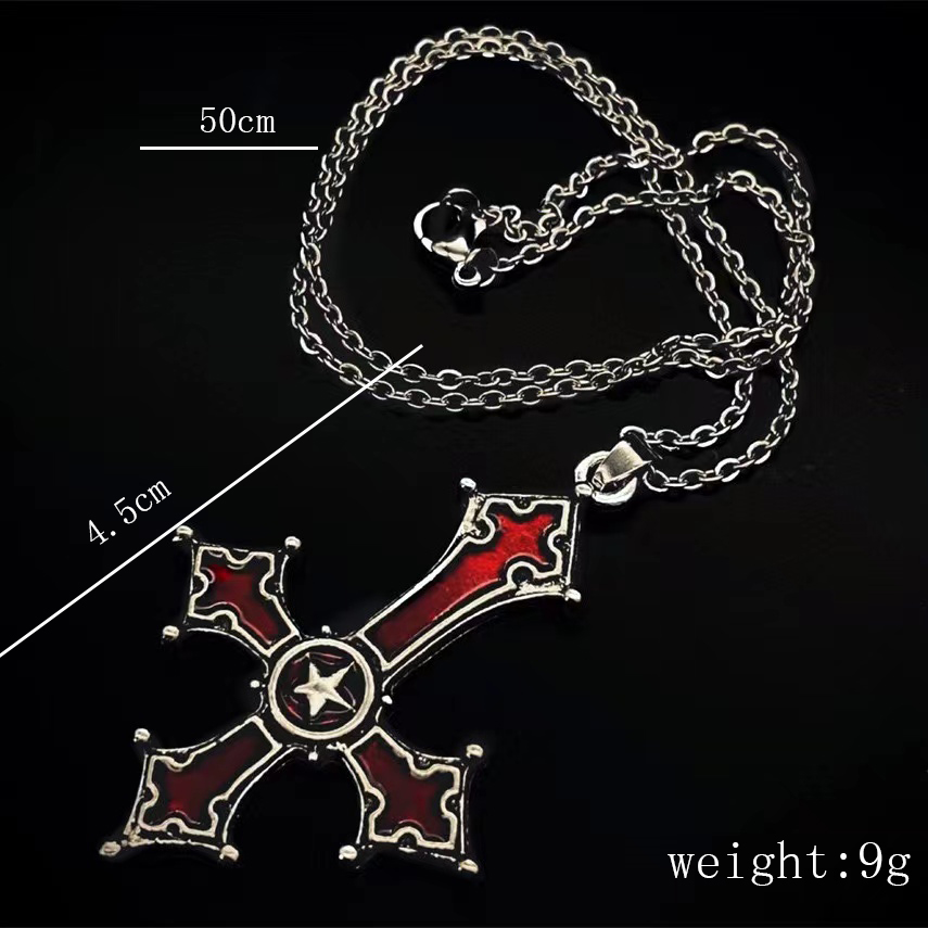 Hip-hop Simple Style Cross Wings Bat Alloy Plating Unisex Pendant Necklace display picture 2