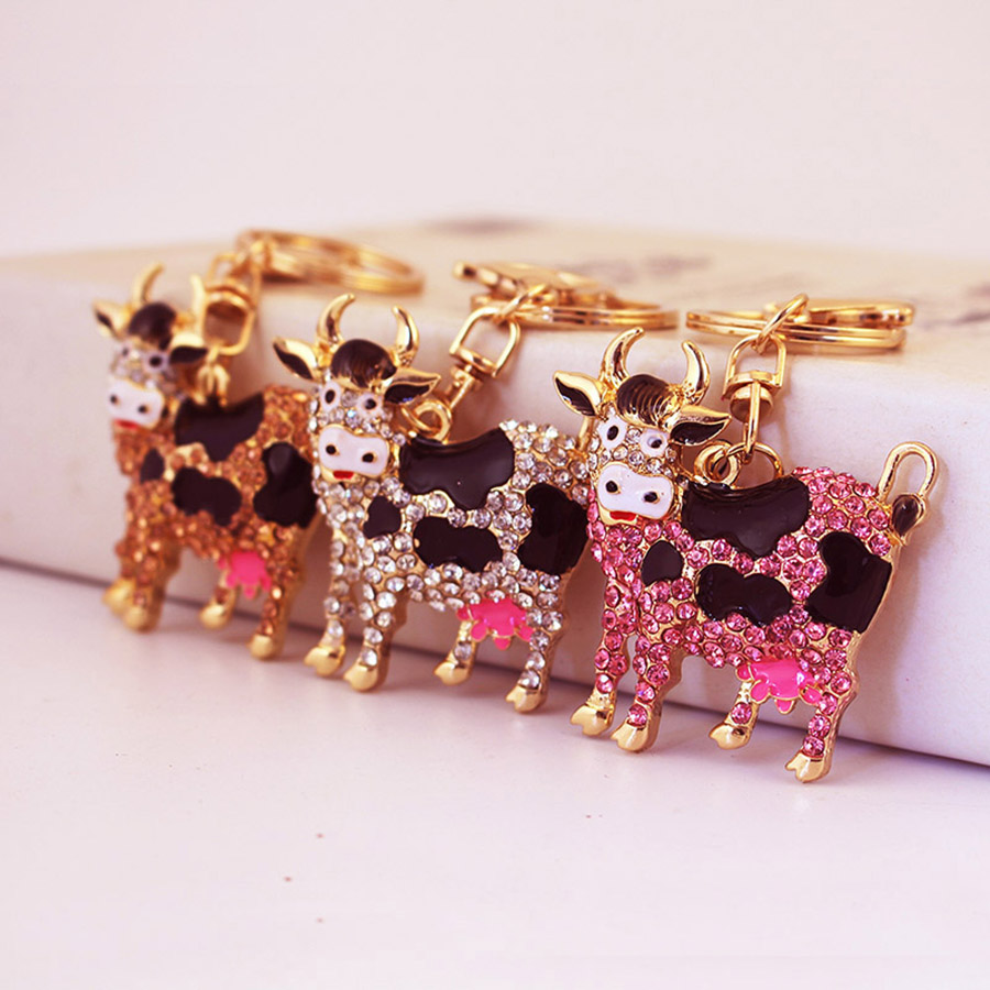Classic Style Cows Alloy Inlay Rhinestones Women's Keychain display picture 1