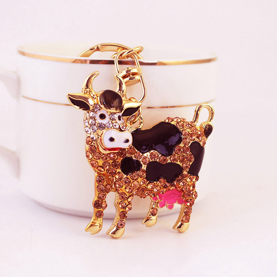 Classic Style Cows Alloy Inlay Rhinestones Women's Keychain display picture 4