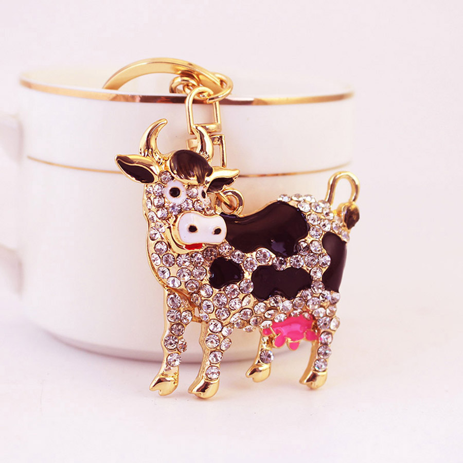 Classic Style Cows Alloy Inlay Rhinestones Women's Keychain display picture 3