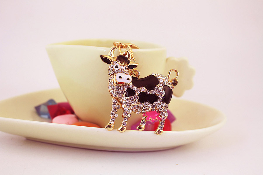 Classic Style Cows Alloy Inlay Rhinestones Women's Keychain display picture 6