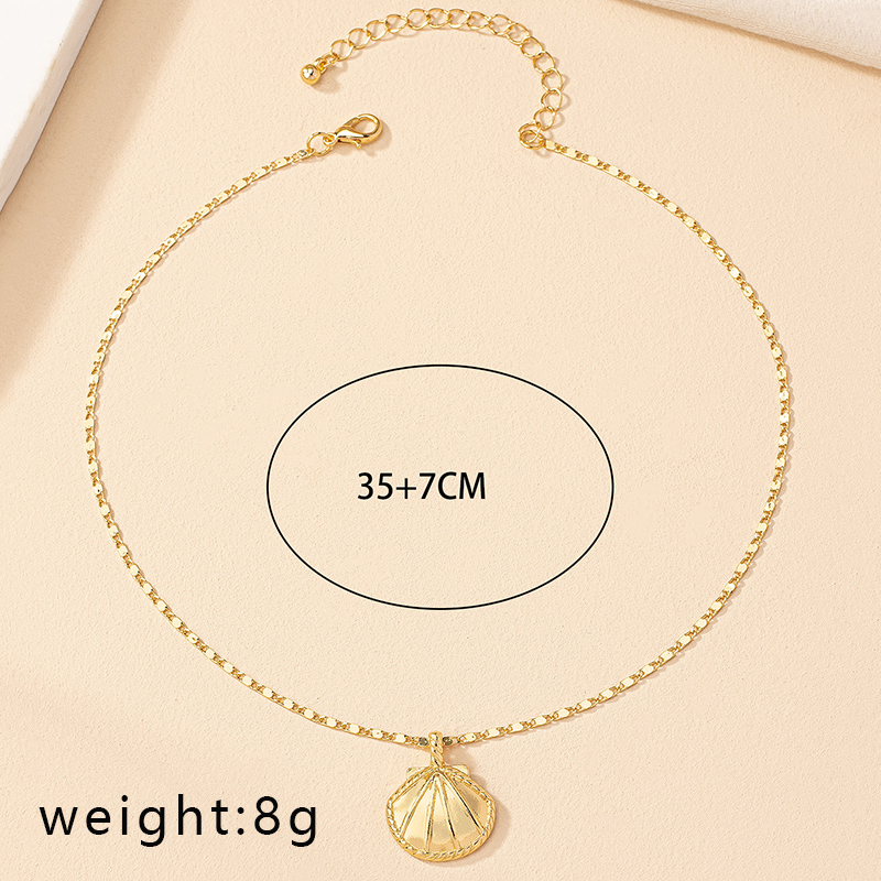 Simple Style Rose Bee Shell Alloy Plating Women's Pendant Necklace display picture 5