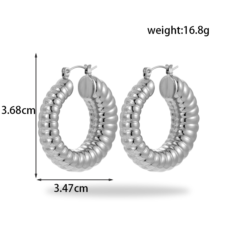 1 Paire Style Simple Les Gouttelettes D'eau Forme De Cœur Rhombe Placage Acier Inoxydable Plaqué Or 18k Boucles D'oreilles display picture 4