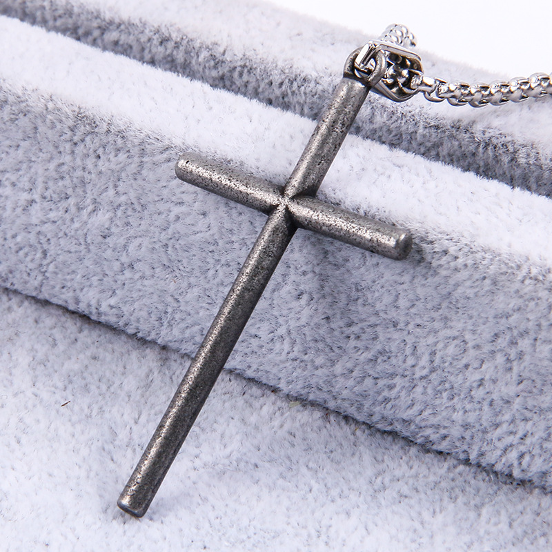 1 Piece Titanium Steel 18K Gold Plated Cross display picture 1