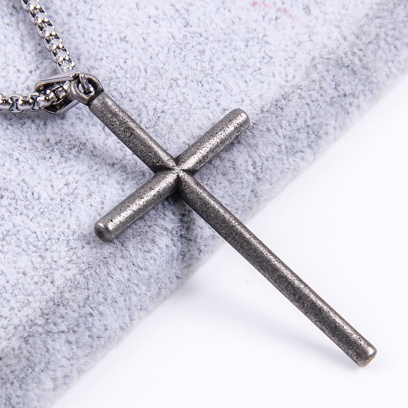 1 Piece Titanium Steel 18K Gold Plated Cross display picture 2