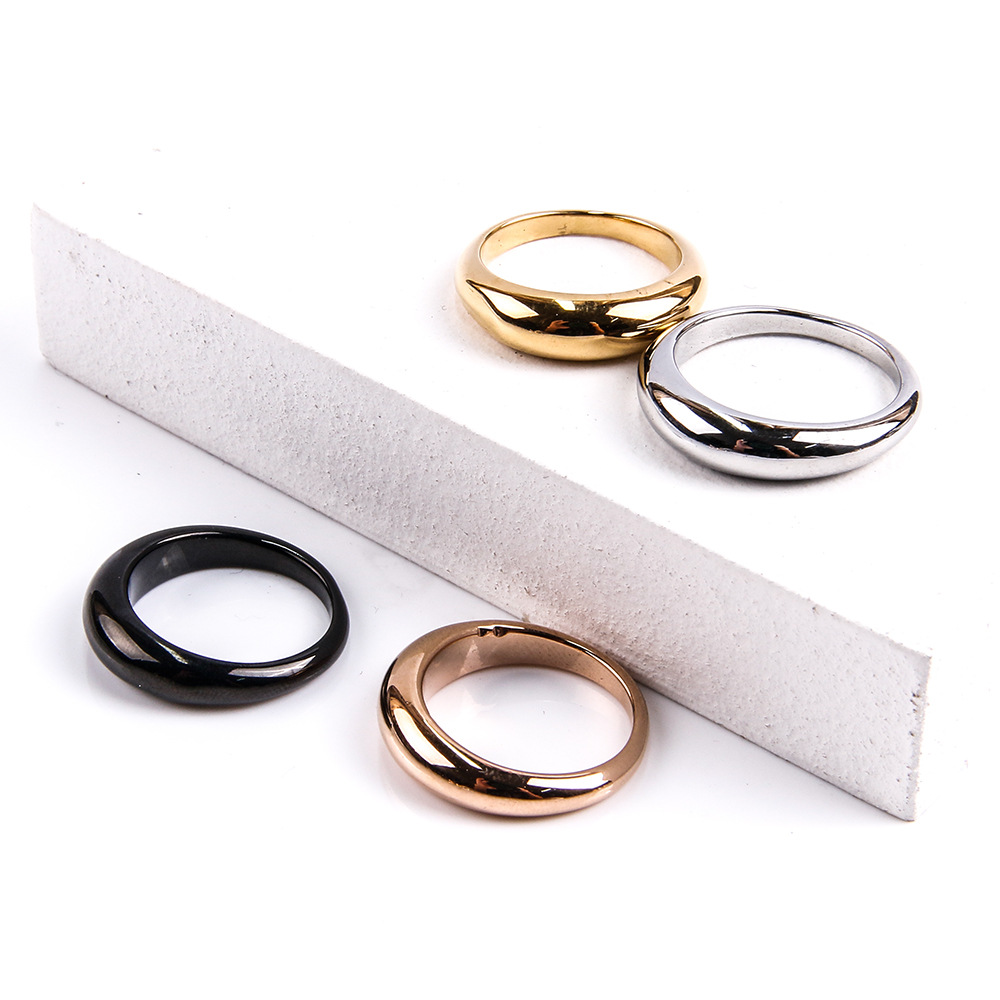Simple Style Geometric Titanium Steel Plating 18K Gold Plated Unisex Rings display picture 2