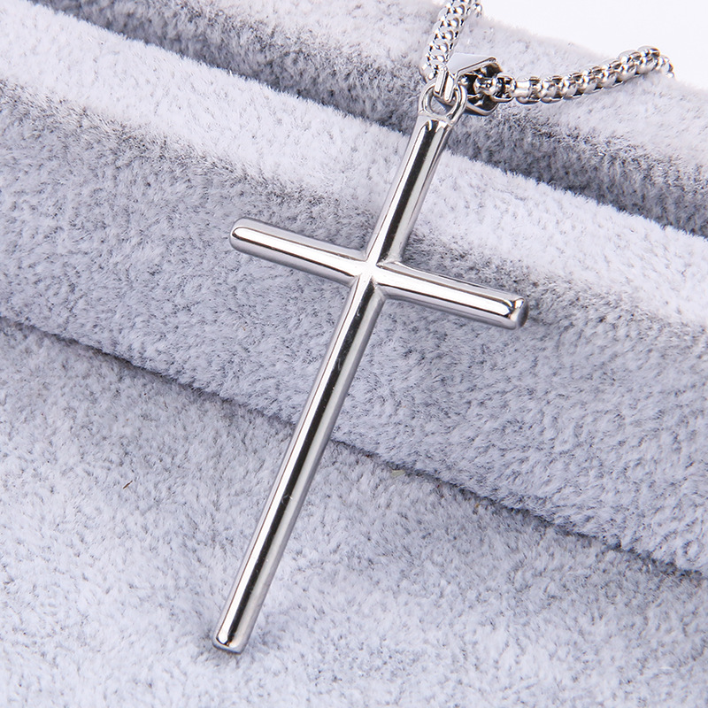 1 Piece Titanium Steel 18K Gold Plated Cross display picture 11