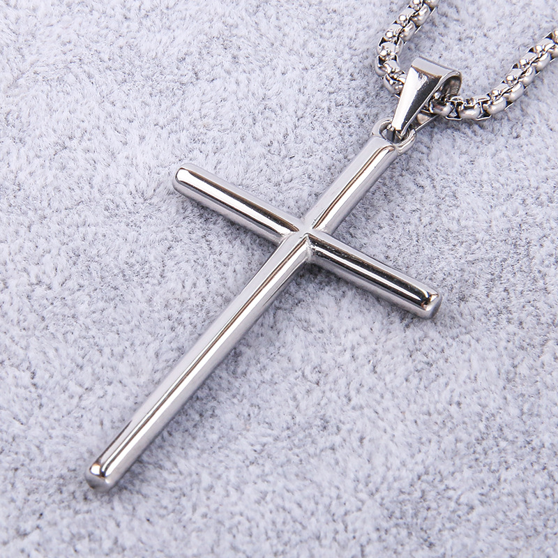 1 Piece Titanium Steel 18K Gold Plated Cross display picture 12
