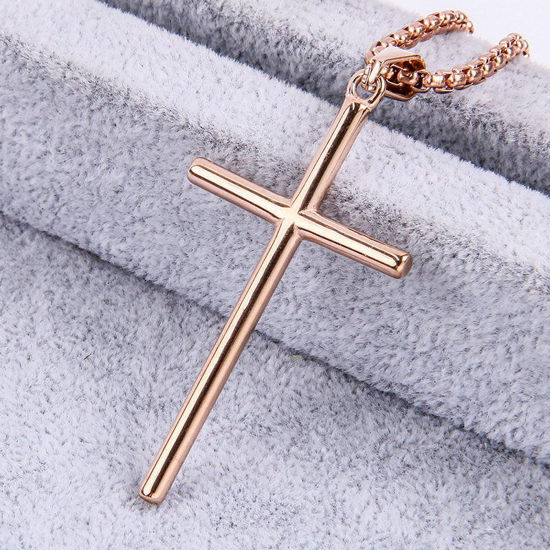 1 Piece Titanium Steel 18K Gold Plated Cross display picture 17