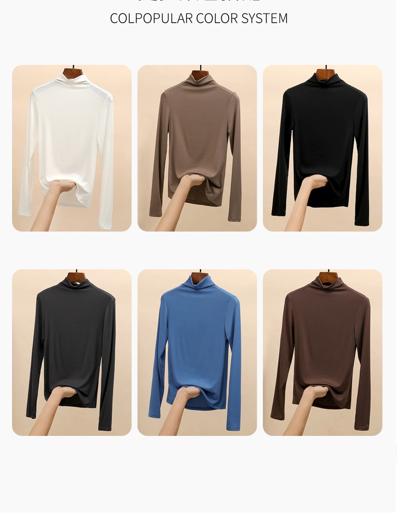 Women's T-shirt Long Sleeve T-shirts Simple Style Solid Color display picture 18