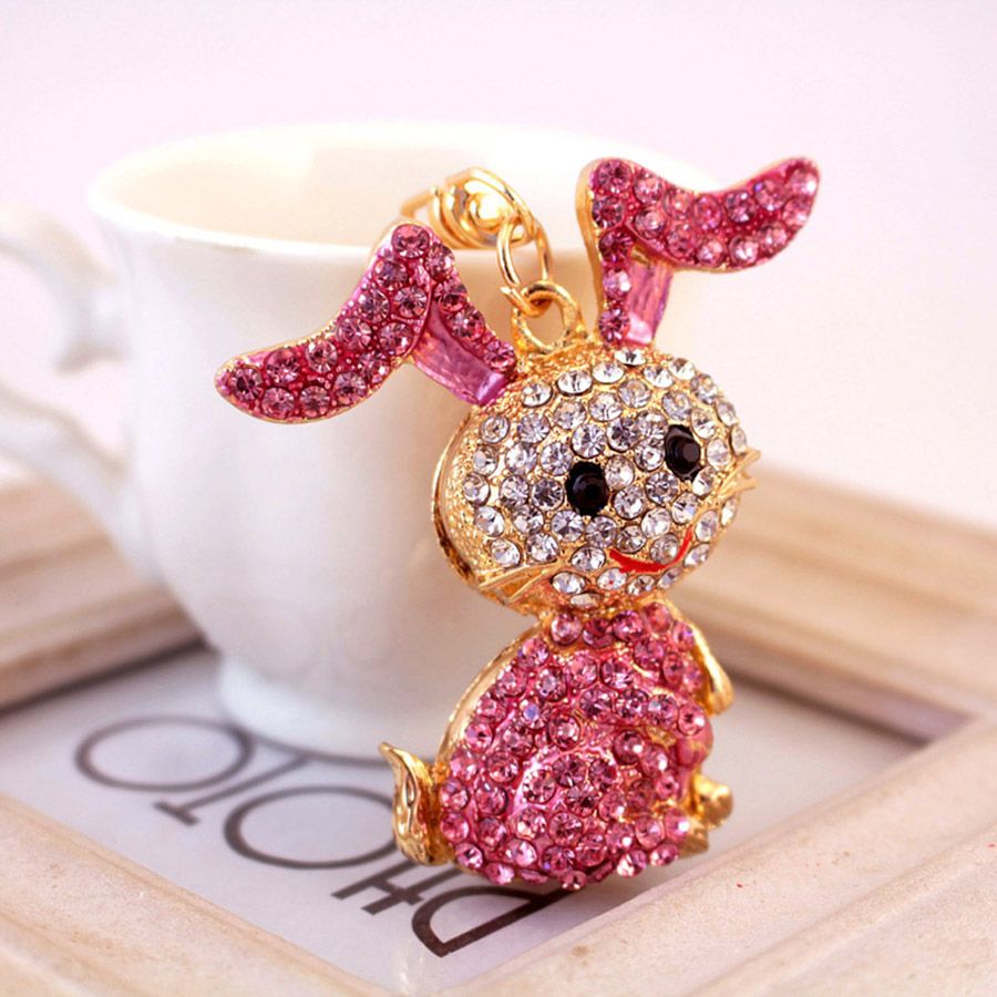 Simple Style Rabbit Alloy Inlay Rhinestones Women's Keychain display picture 2