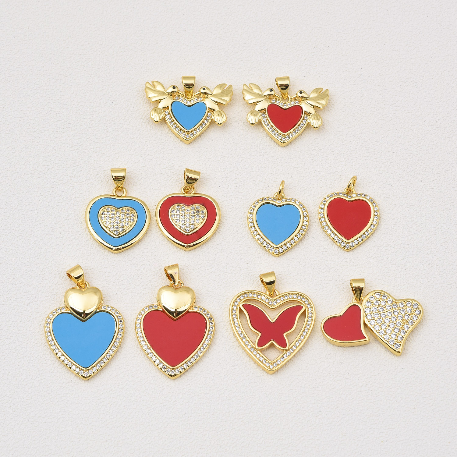 Basic Animal Heart Shape Copper Plating 18k Gold Plated Jewelry Accessories display picture 2